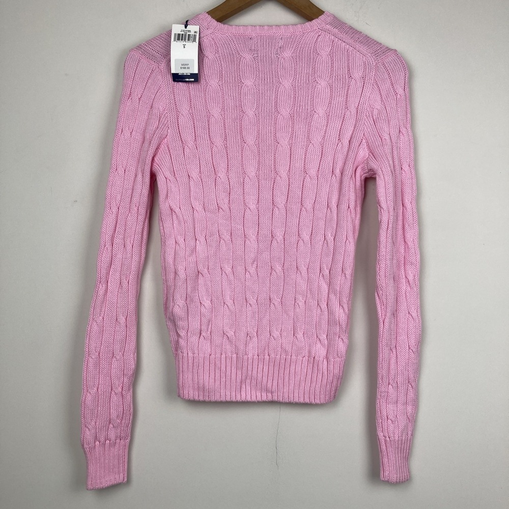 Polo Ralph Lauren V Neck Sweater Cotton Women's Small Pink NWT - Picture 9 of 9
